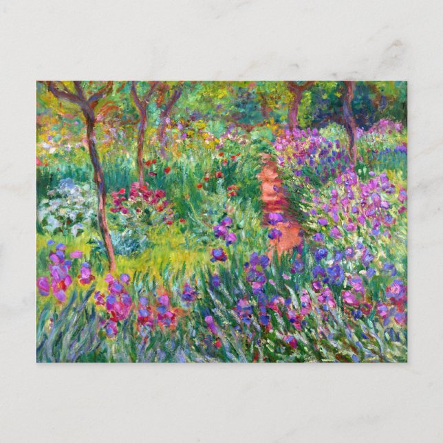 Claude Monet: Der Iris-Garten in Giverny Postkarte (Vorderseite)