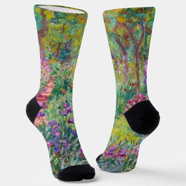 Claude Monet - Der Iris-Garten in Giverny Socken (Gewinkelt)