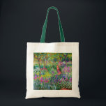 Claude Monet: Der Iris-Garten in Giverny Tragetasche<br><div class="desc">Eine farbenfrohe klassische Einkaufstasche mit dem Iris-Garten in Giverny,  gemalt vom französischen Impressionisten Claude Monet.</div>