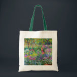 Claude Monet: Der Iris-Garten in Giverny Tragetasche<br><div class="desc">Eine farbenfrohe klassische Einkaufstasche mit dem Iris-Garten in Giverny,  gemalt vom französischen Impressionisten Claude Monet.</div>