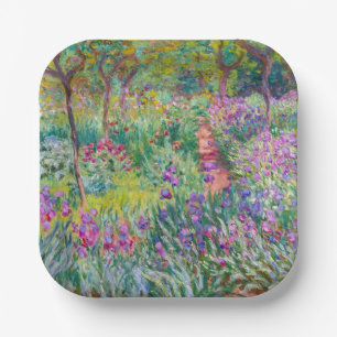 Claude Monet - Der Irisgarten in Giverny Pappteller