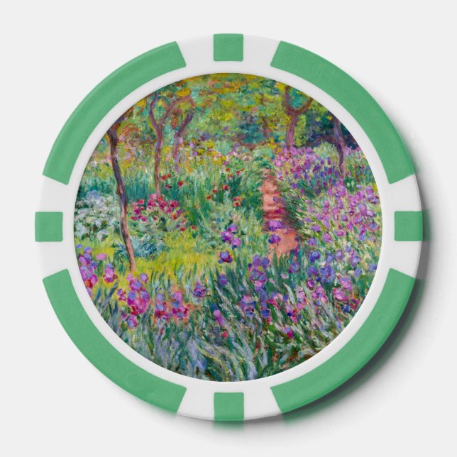 Claude Monet - Der Irisgarten in Giverny Pokerchips (Vorderseite)