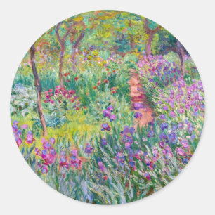 Claude Monet - Der Irisgarten in Giverny Runder Aufkleber