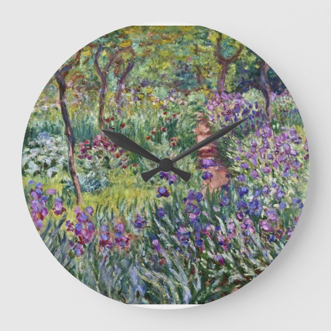 Claude Monet - Der Kunstgarten von Giverny Große Wanduhr (Vorderseite)