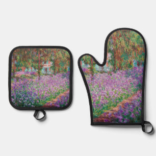 Claude Monet - Der Künstlergarten in Giverny Ofenhandschuh & Topflappen-Set