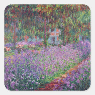 Claude Monet Der Künstlergarten in Giverny Quadratischer Aufkleber