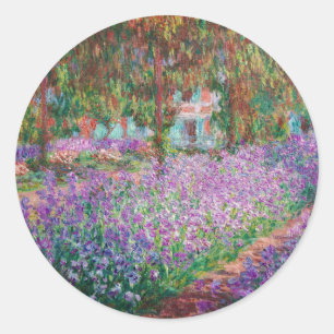 Claude Monet - Der Künstlergarten in Giverny Runder Aufkleber