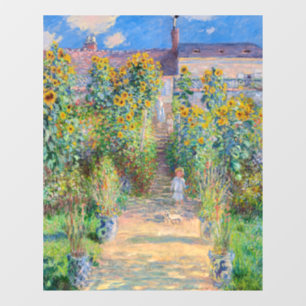 Claude Monet - Der Künstlergarten in Vetheuil Fensteraufkleber