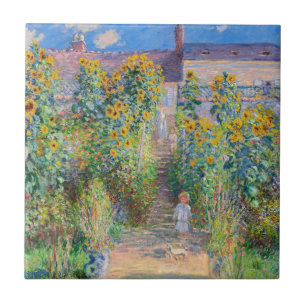 Claude Monet - Der Künstlergarten in Vetheuil Fliese