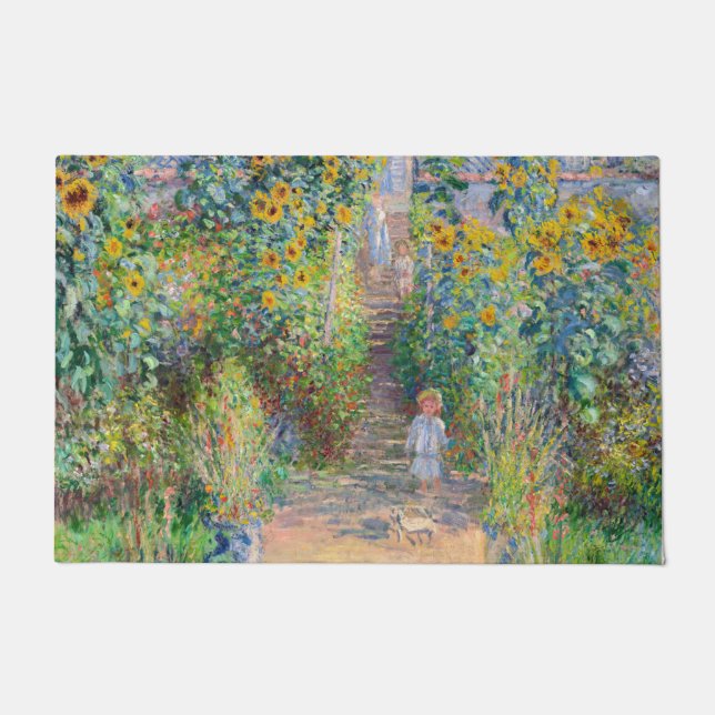 Claude Monet - Der Künstlergarten in Vetheuil Fußmatte (Vorderseite)