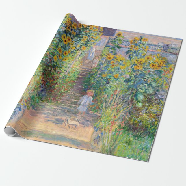 Claude Monet - Der Künstlergarten in Vetheuil Geschenkpapier (Ungerollt)