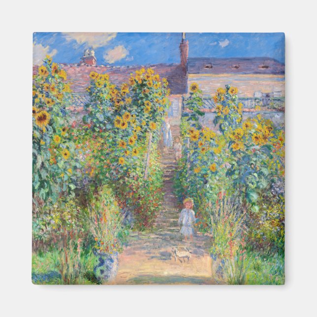 Claude Monet - Der Künstlergarten in Vetheuil Magnet (Vorne)