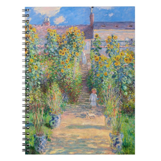 Claude Monet - Der Künstlergarten in Vetheuil Notizblock (Vorderseite)