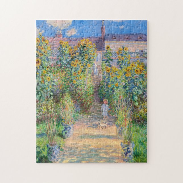 Claude Monet - Der Künstlergarten in Vetheuil Puzzle (Vertikal)