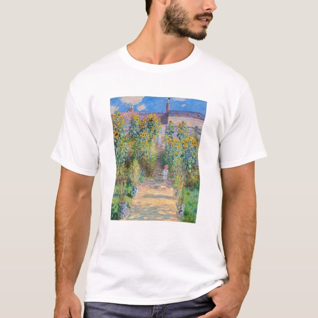 Claude Monet - Der Künstlergarten in Vetheuil T-Shirt (Vorderseite)