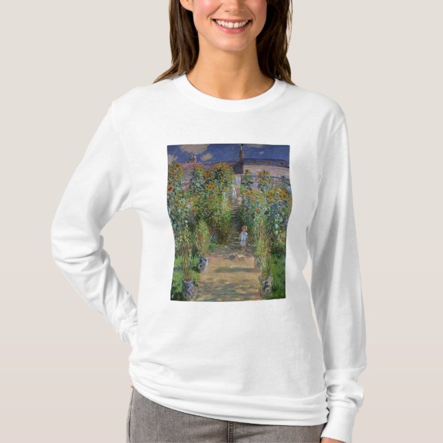 Claude Monet | Der Künstlergarten in Vetheuil T-Shirt (Vorderseite)