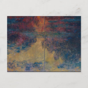 Claude Monet - Der Seerosenteich im Abend Postkarte
