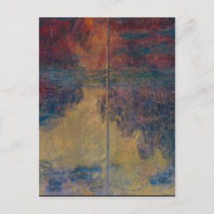 Claude Monet - Der Seerosenteich im Abend Postkarte