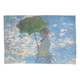Claude Monet - Der Spaziergang, Frau mit Sonnensch Kissenbezug