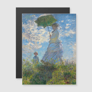 Claude Monet - Der Spaziergang, Frau mit Sonnensch Magnetkarte