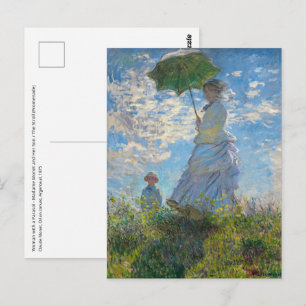 Claude Monet - Der Spaziergang, Frau mit Sonnensch Postkarte