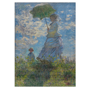 Claude Monet - Der Spaziergang, Frau mit Sonnensch Schneidebrett