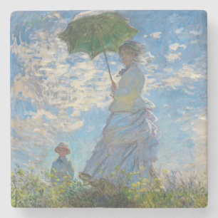 Claude Monet - Der Spaziergang, Frau mit Sonnensch Steinuntersetzer