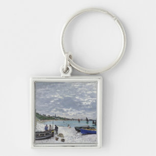 Claude Monet der Strand bei Sainte-Adresse Schlüsselanhänger