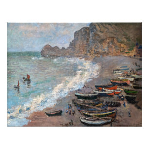 Claude Monet - Der Strand von Etretat Fotodruck