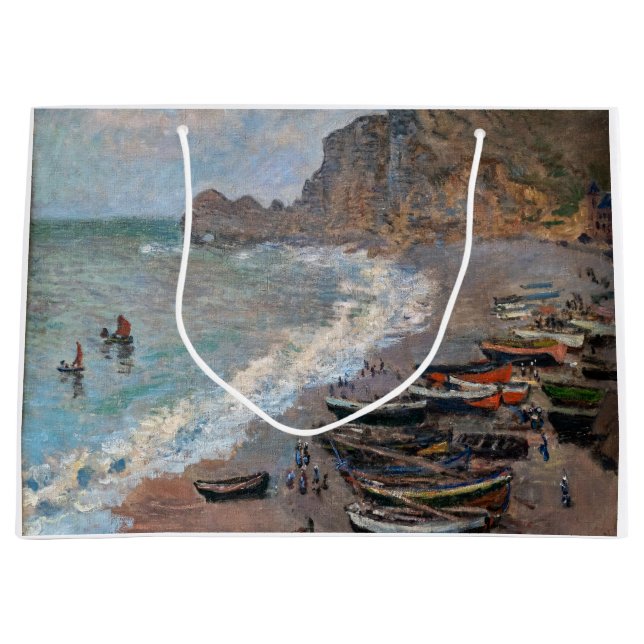 Claude Monet - Der Strand von Etretat Große Geschenktüte (Vorderseite)