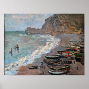 Claude Monet - Der Strand von Etretat Poster