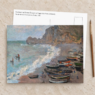 Claude Monet - Der Strand von Etretat Postkarte
