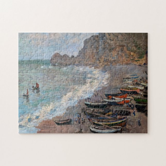 Claude Monet - Der Strand von Etretat Puzzle (Horizontal)