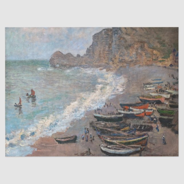 Claude Monet - Der Strand von Etretat Seidenpapier (Vorderseite)