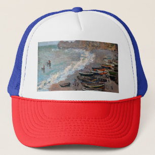 Claude Monet - Der Strand von Etretat Truckerkappe