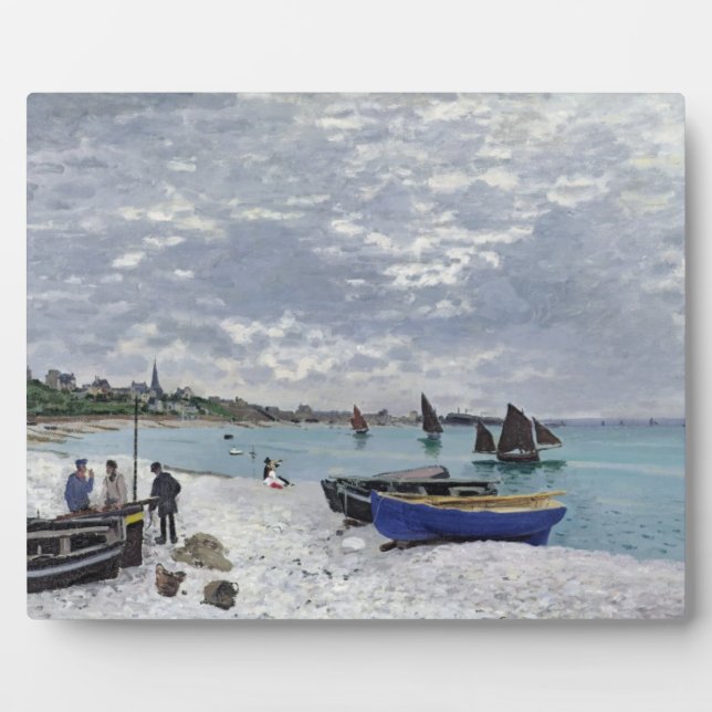 Claude Monet | Der Strand von Sainte-Adresse Fotoplatte (Vorderseite)