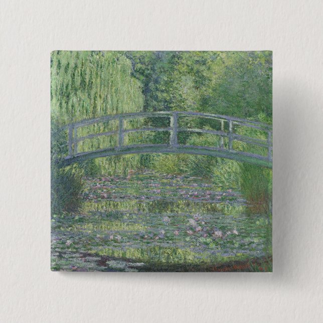 Claude Monet | Der Wasserlilie-Teich: Grüne Harmon Button (Vorderseite)