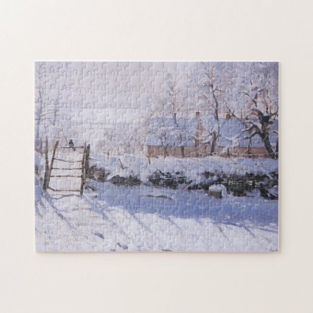 Claude Monet Der Winterschnee der Magpie Puzzle (Horizontal)