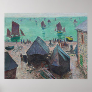 Claude Monet - Die Abfahrt der Boote, Etretat Poster