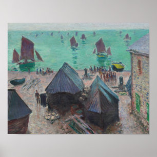 Claude Monet - Die Abfahrt der Boote, Etretat Poster