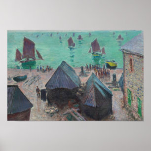 Claude Monet - Die Abfahrt der Boote, Etretat Poster