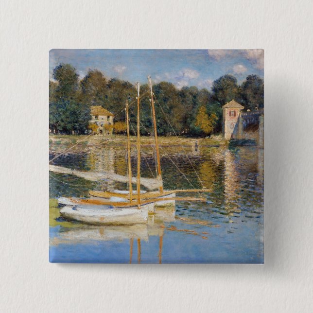 Claude Monet - Die Argenteuil-Brücke Button (Vorderseite)