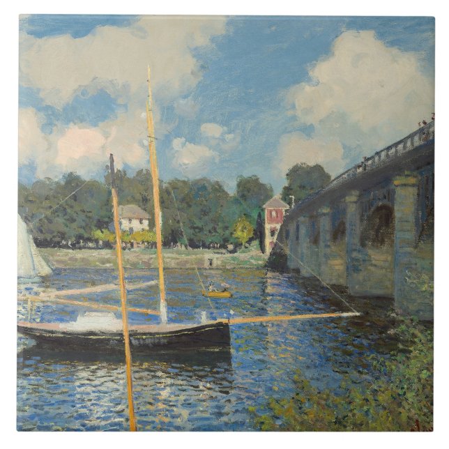 Claude Monet | die Brücke in Argenteuil Fliese (Vorderseite)
