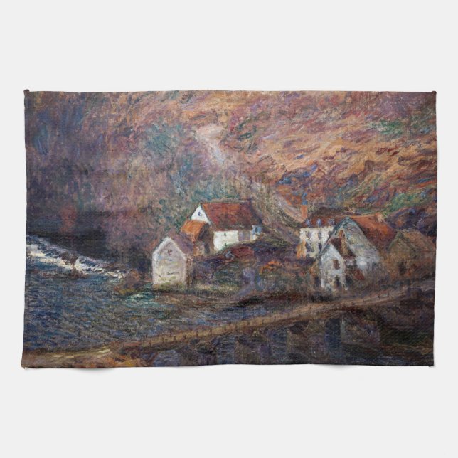Claude Monet - Die Brücke in Vervy Geschirrtuch (Horizontal)