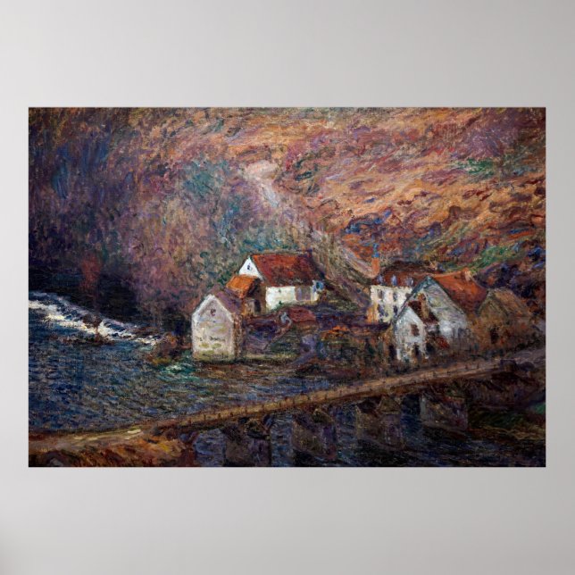 Claude Monet - Die Brücke in Vervy Poster (Vorne)