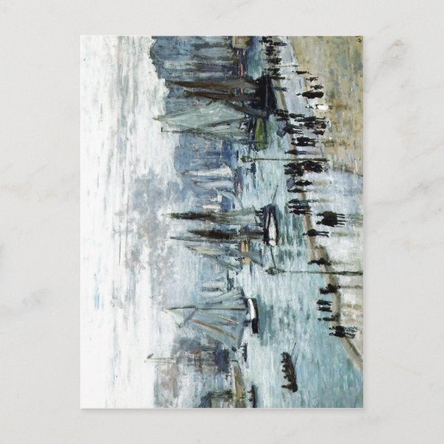 Claude Monet, die den Hafen Verlassend Fischereifa Postkarte (Vorderseite)