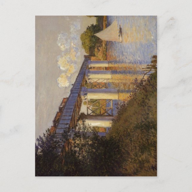 Claude Monet Die Eisenbahnbrücke in Argenteuil Le  Postkarte (Vorderseite)