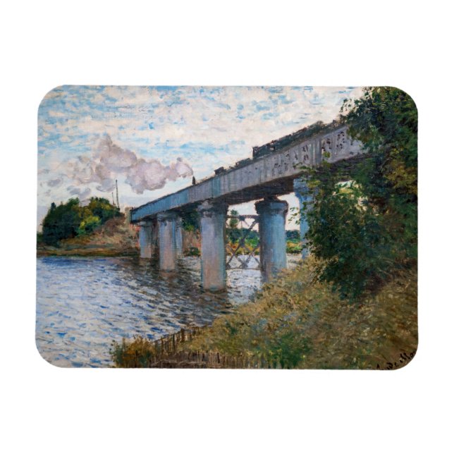 Claude Monet - Die Eisenbahnbrücke in Argenteuil Magnet (Horizontal)