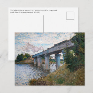 Claude Monet - Die Eisenbahnbrücke in Argenteuil Postkarte