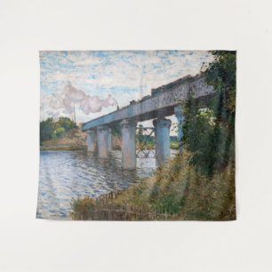 Claude Monet - Die Eisenbahnbrücke in Argenteuil Wandteppich